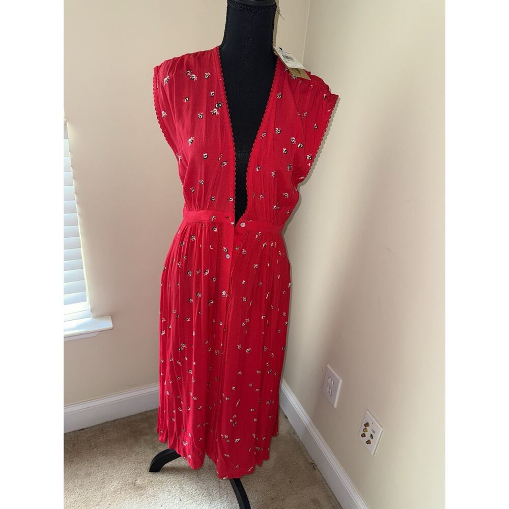 Nordstrom Red Floral Midi Dress - Picture 2 of 6